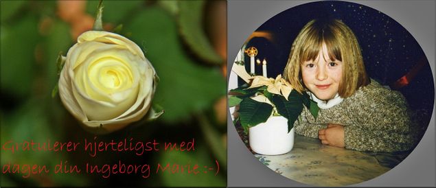 Ingeborg Marie 24 år i dag. Gratulerer kjære jenta vår :-)
Det litt triste som skjedde i dag var at Luna reiste. men hun kommer ofte på besøk da :-)